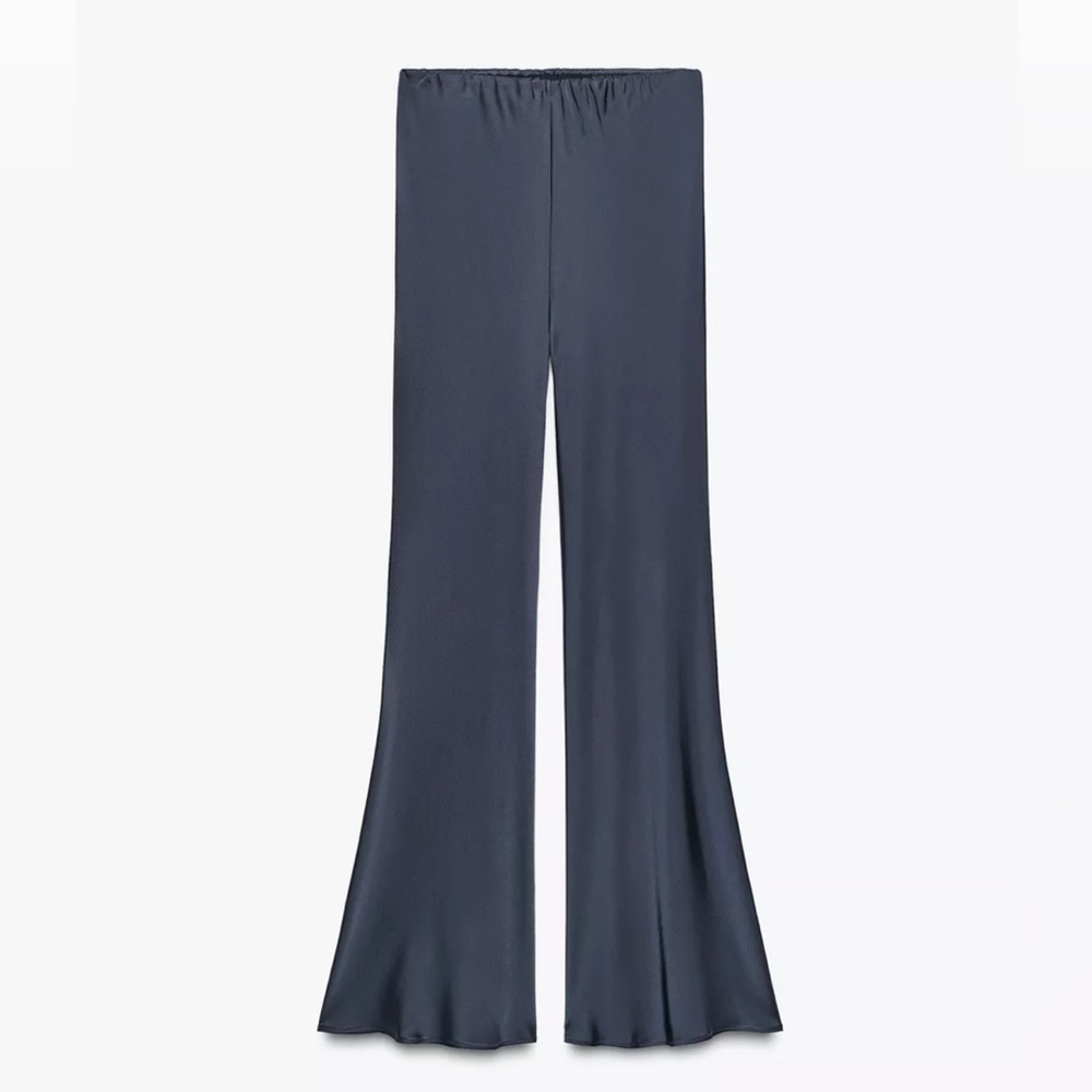 Navy Satin Wide-Leg Pant - Part of a Set